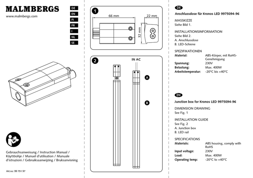 Malmbergs Junction box for Kronos LED 9975094-96 instruction manual