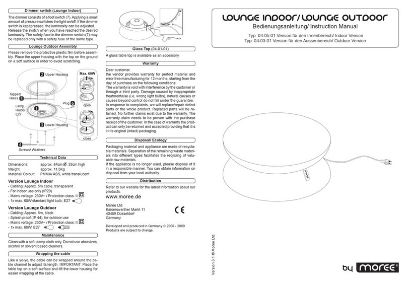 Moree Lounge 04-05-01 User manual Moree Lounge 04-05-01 User manual