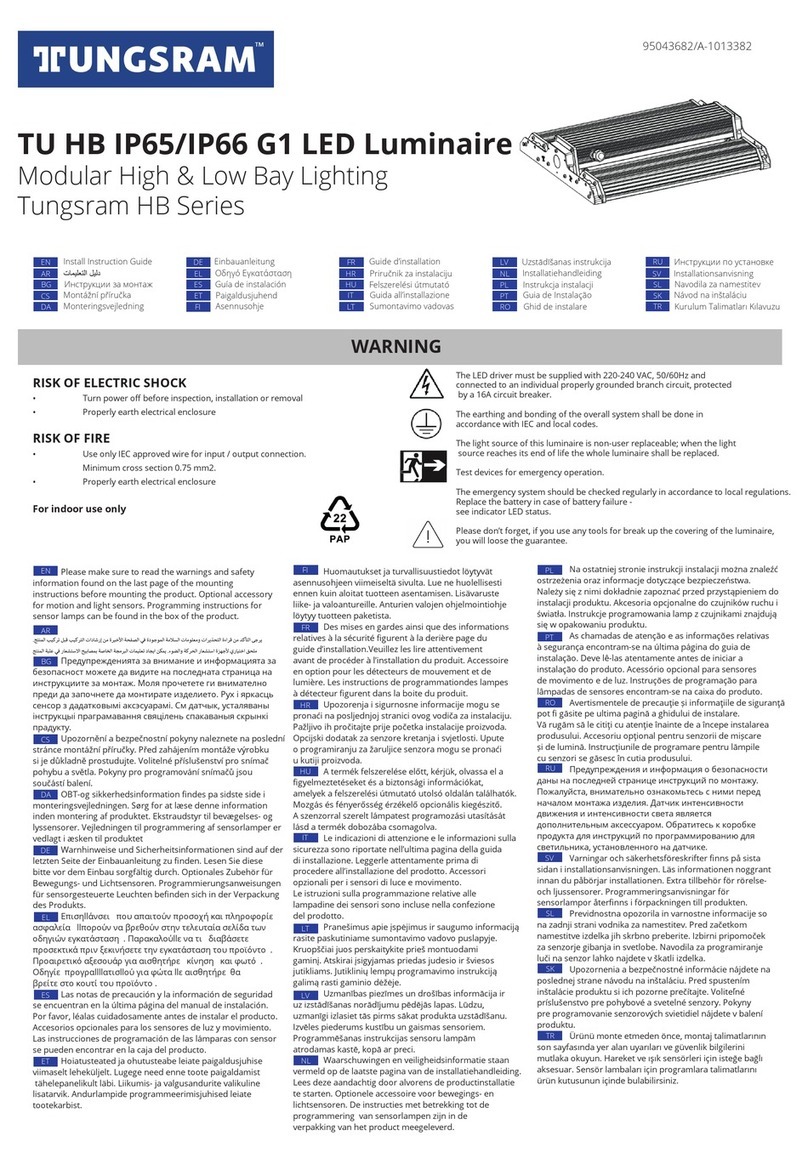 Tungsram TU HB Series Install Instruction Guide