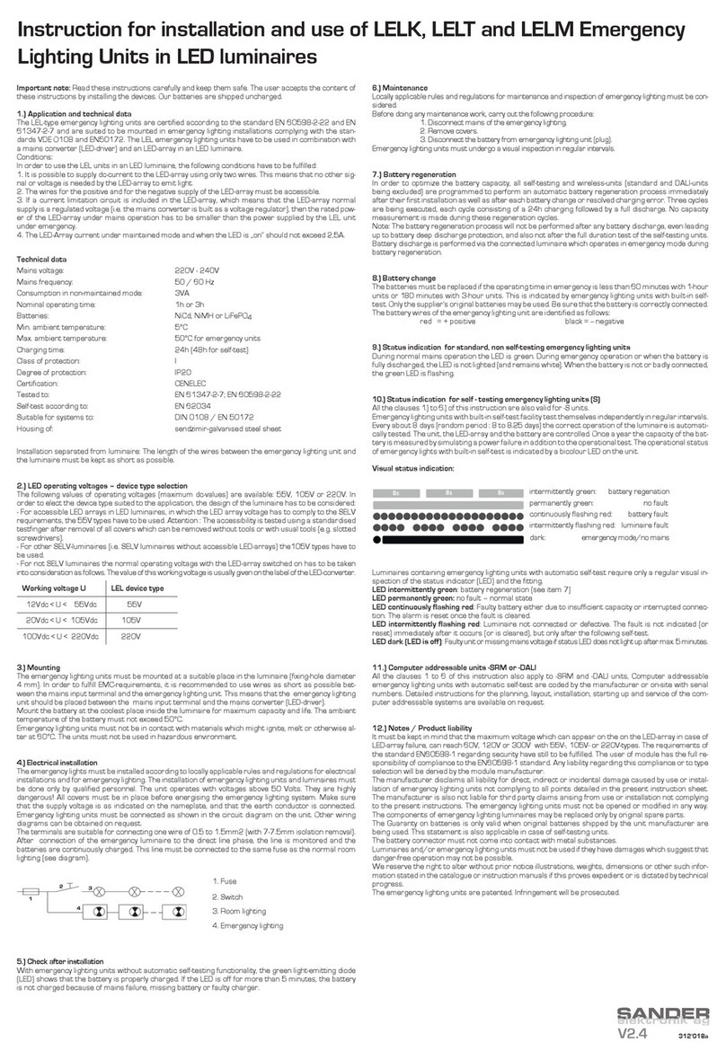 Sander LELK Instructions for installation and use Sander LELK Instructions for installation and use