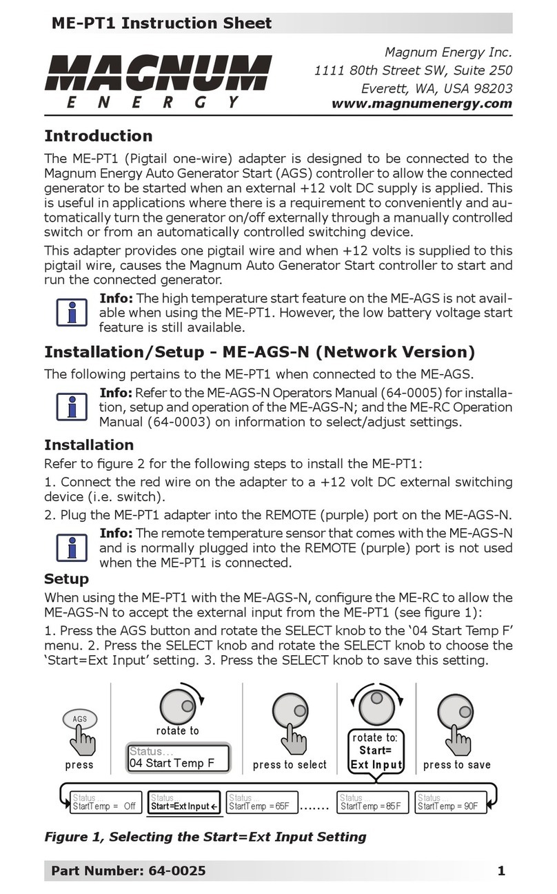 Magnum Energy ME-PT1 User manual