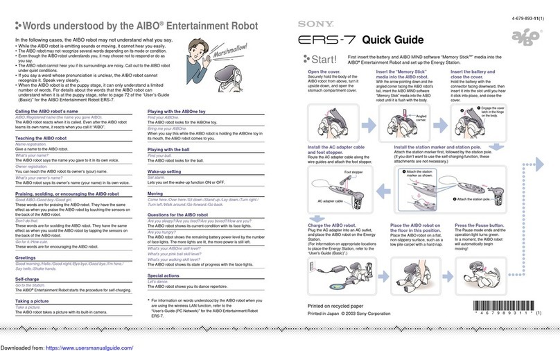 Sony Aibo ERS-7 User manual Sony Aibo ERS-7 User manual