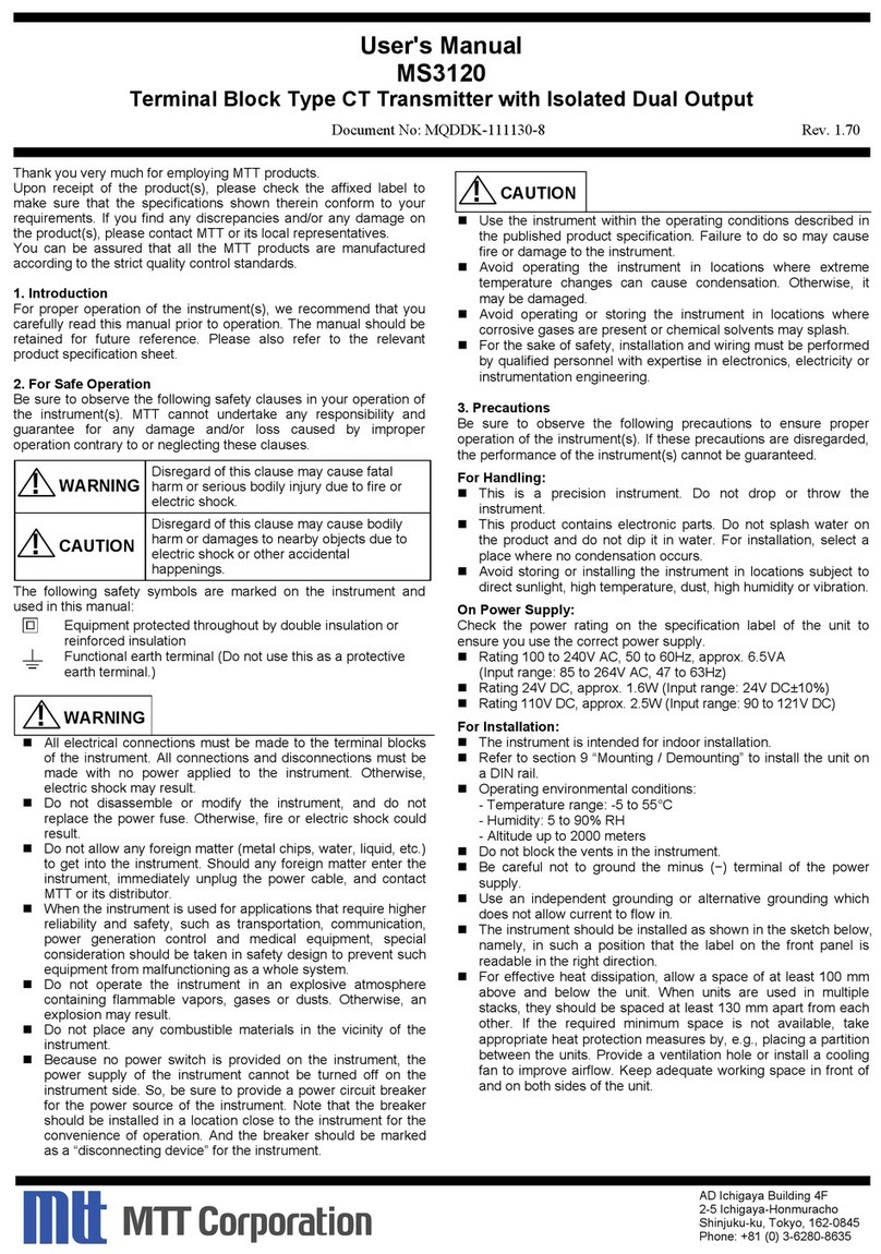 MTT MS3120 user manual