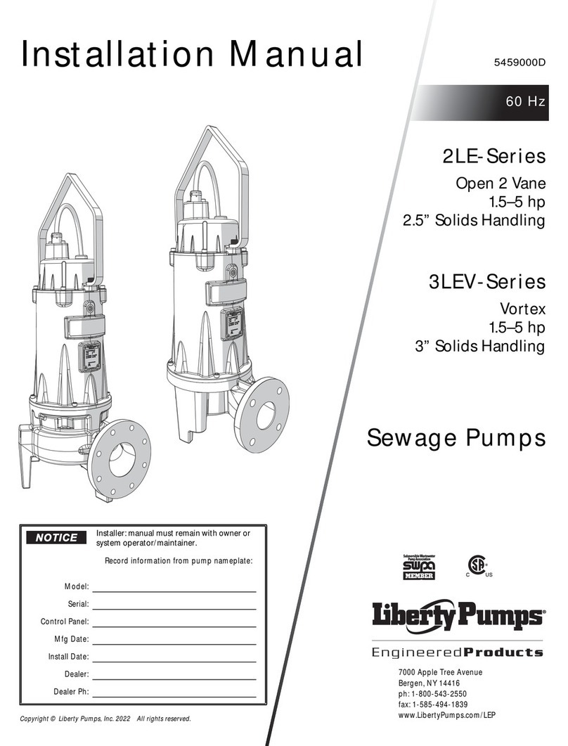 Liberty Pumps 2LE Series installation manual