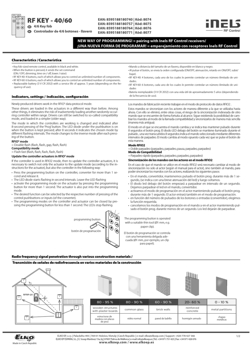 Elko iNels RF KEY - 40 User manual