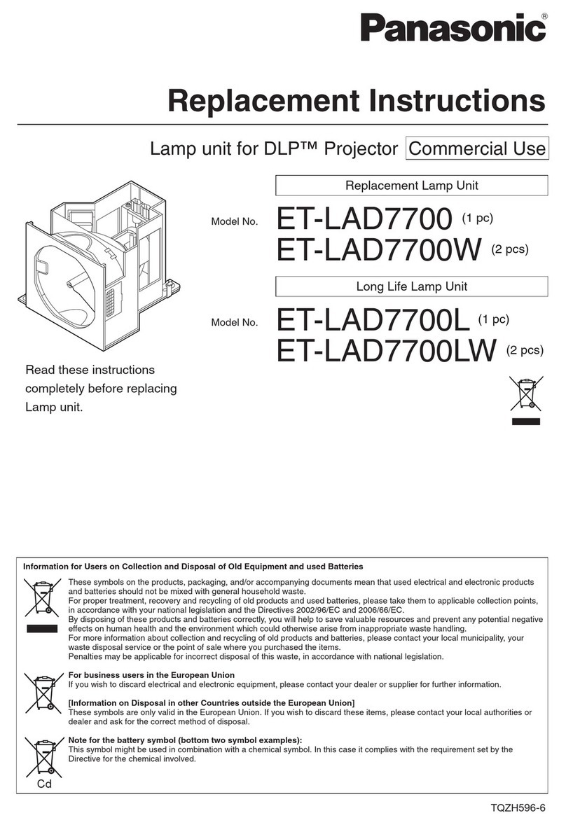 Panasonic ET-LAD7700 Replacement instructions Panasonic ET-LAD7700 Replacement instructions