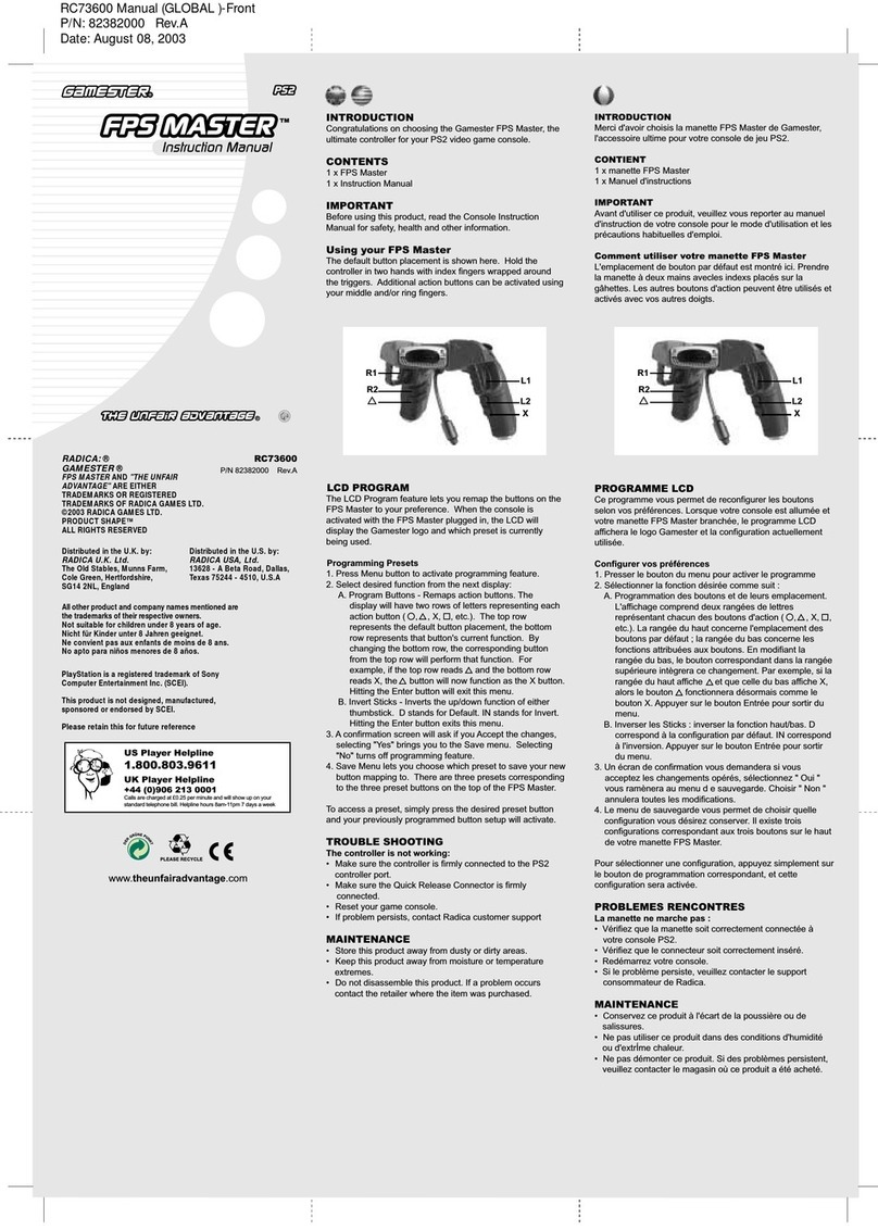 Gamester FPS Master RC73600 User manual