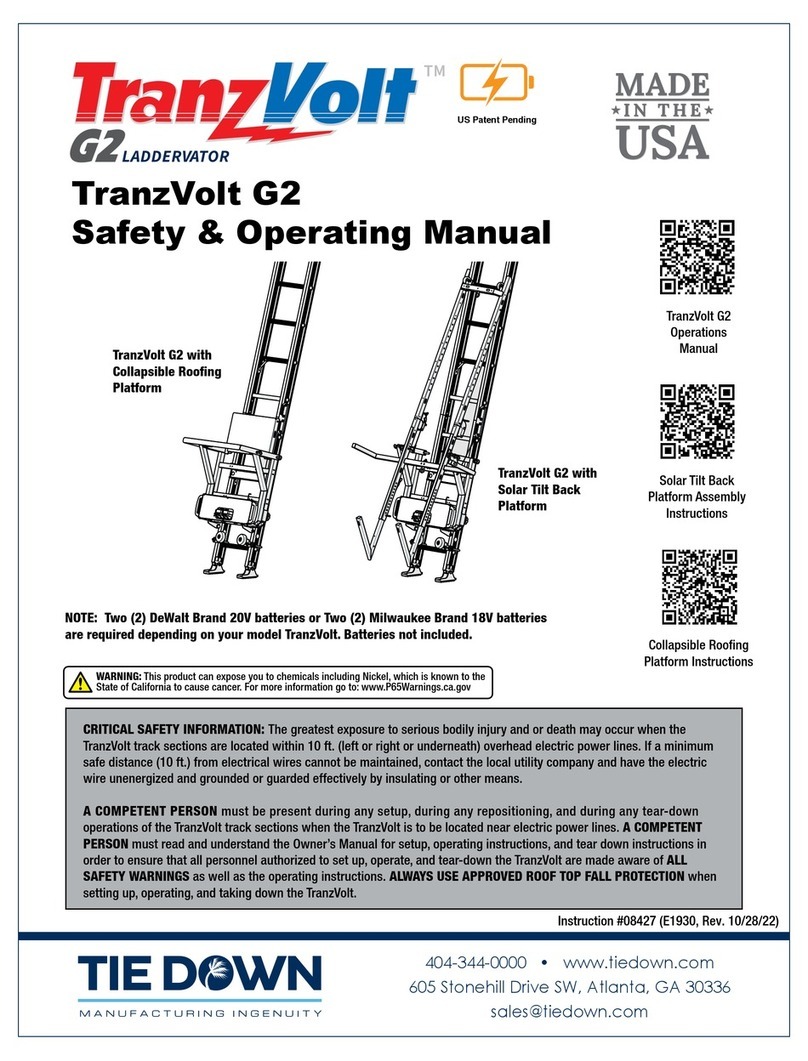 TIE DOWN TranzVolt G2 Safety and operating manual