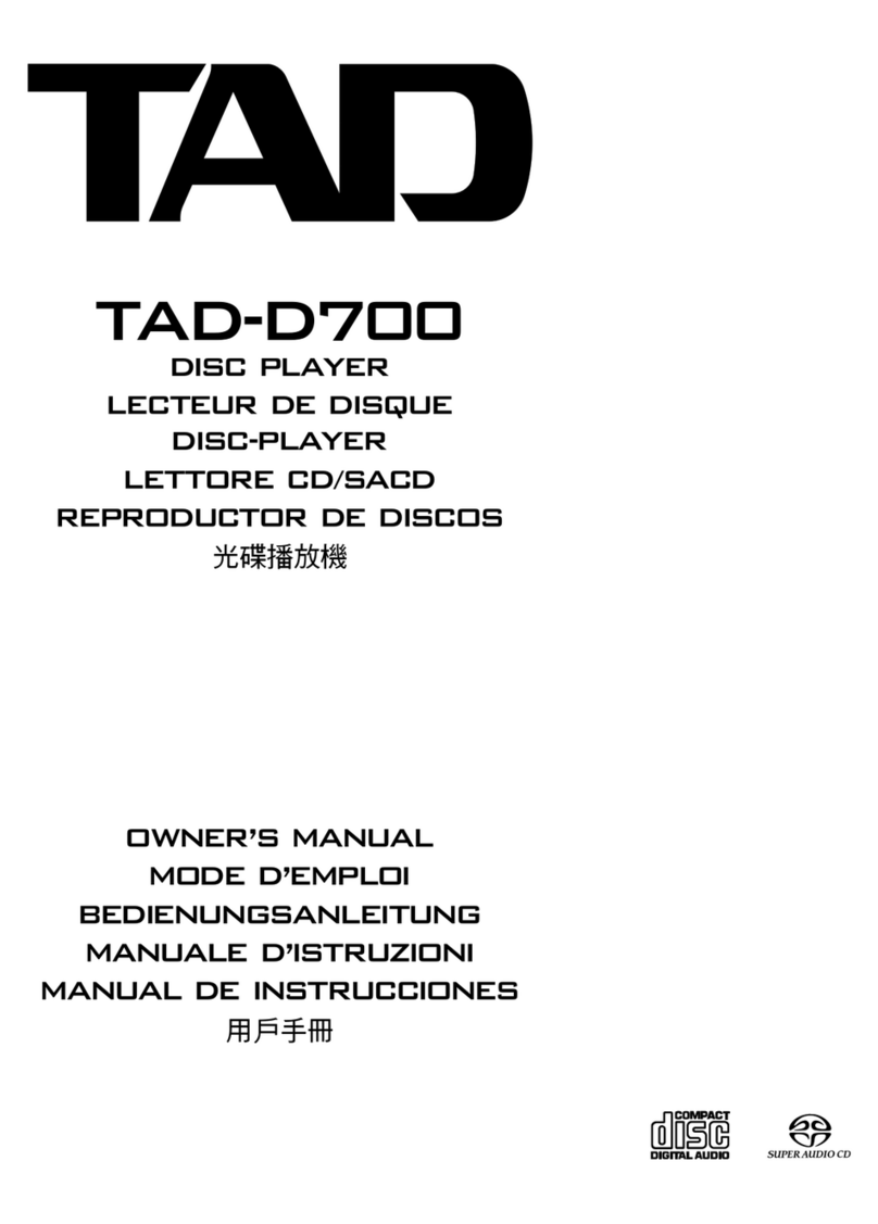 TAD TAD-D700 owner's manual