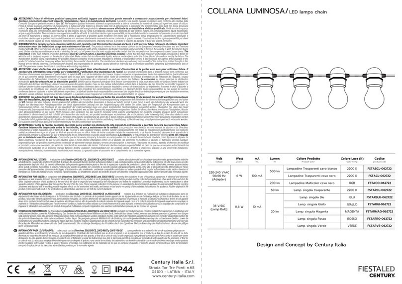 Century FIESTALED COLLANA LUMINOSA quick start guide
