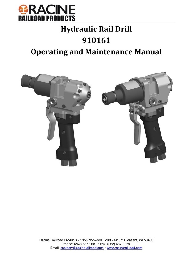 Racine Railroad Products 910161 Operating and maintenance manual