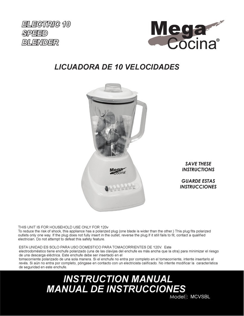 Mega Cocina MCVSBL instruction manual