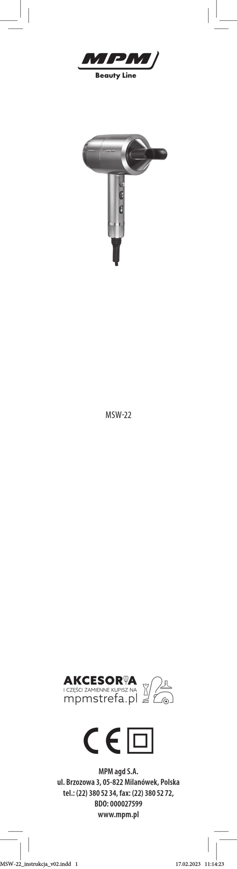 MPM MSW-22 User manual