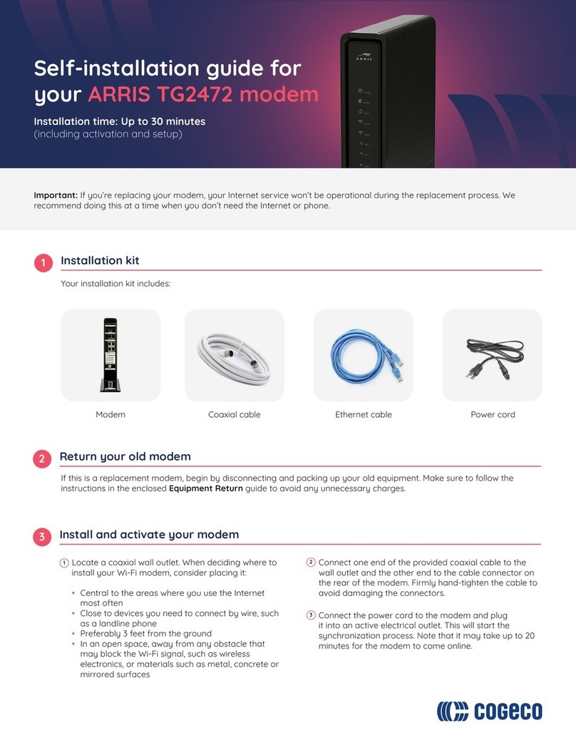 cogeco ARRIS TG2472 Self-installation guide