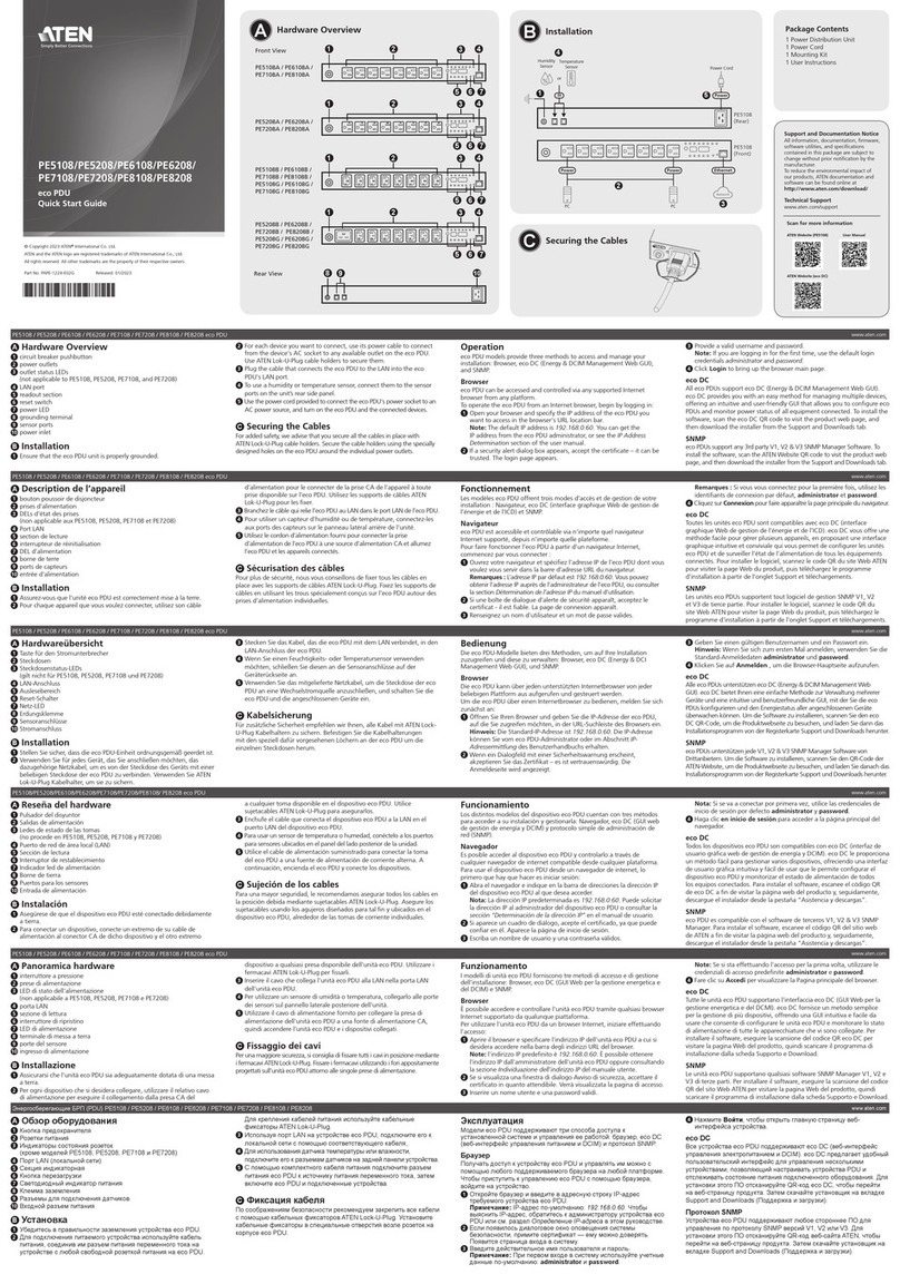 ATEN NRGence PE5108 quick start guide
