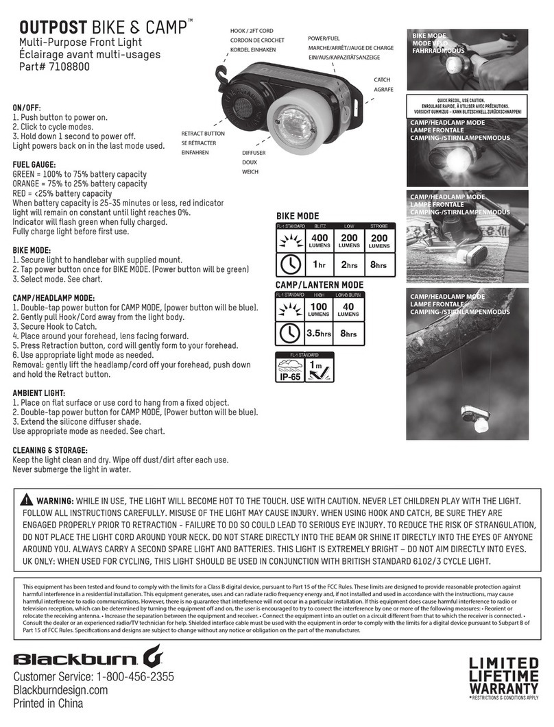 blackburn OUTPOST BIKE & CAMP 7108800 User manual