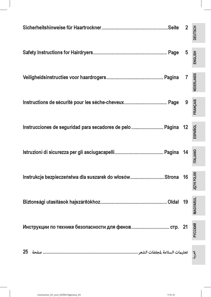 Profi Care PC-HTD 3113 Safety instruction Profi Care PC-HTD 3113 Safety instruction