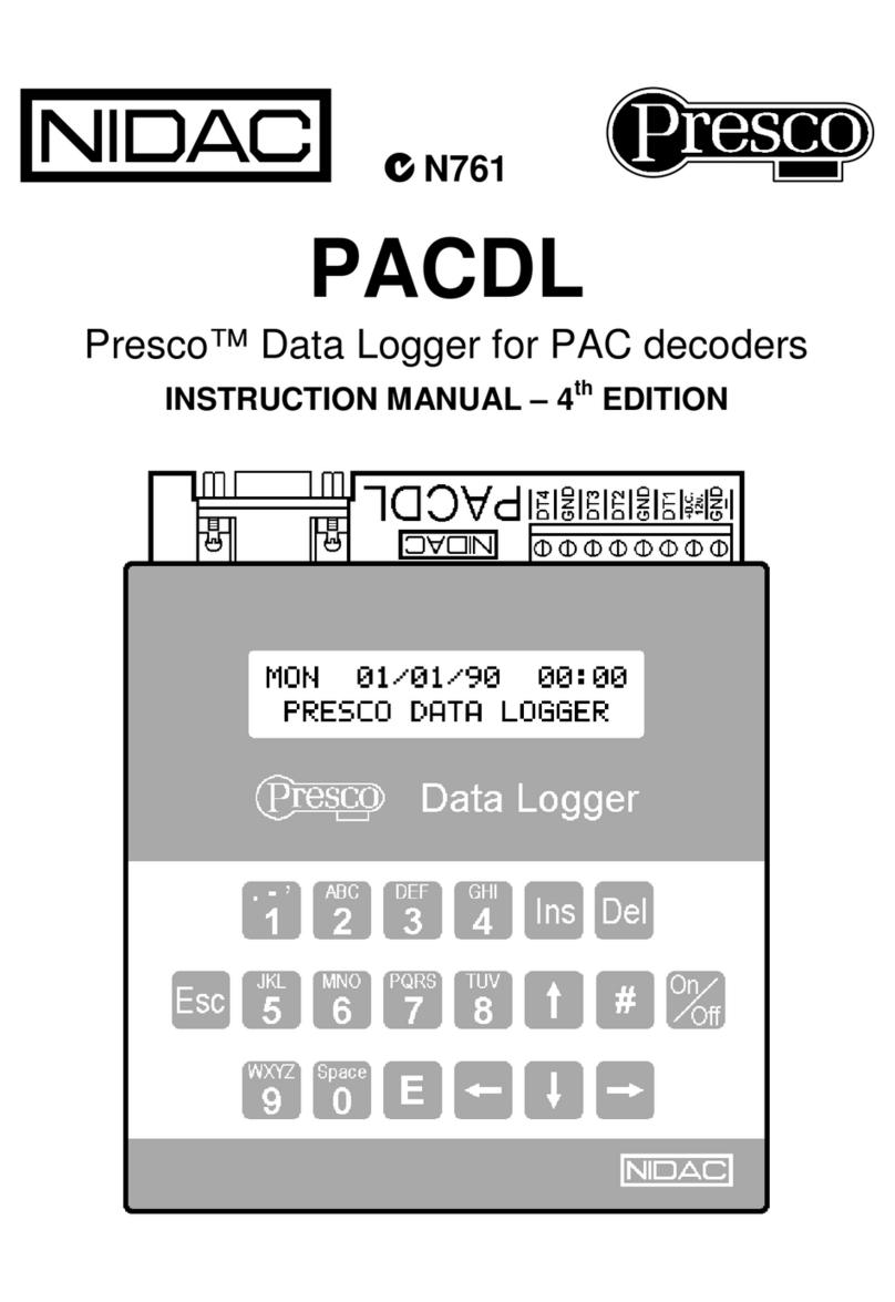 Nidac Presco PACDL User manual