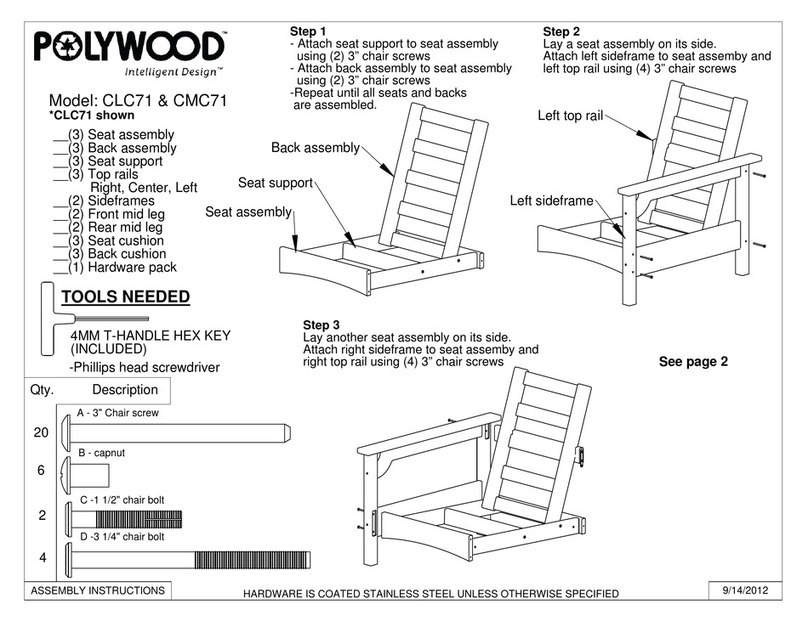 Polywood Club Sofa CLC71 User manual Polywood Club Sofa CLC71 User manual