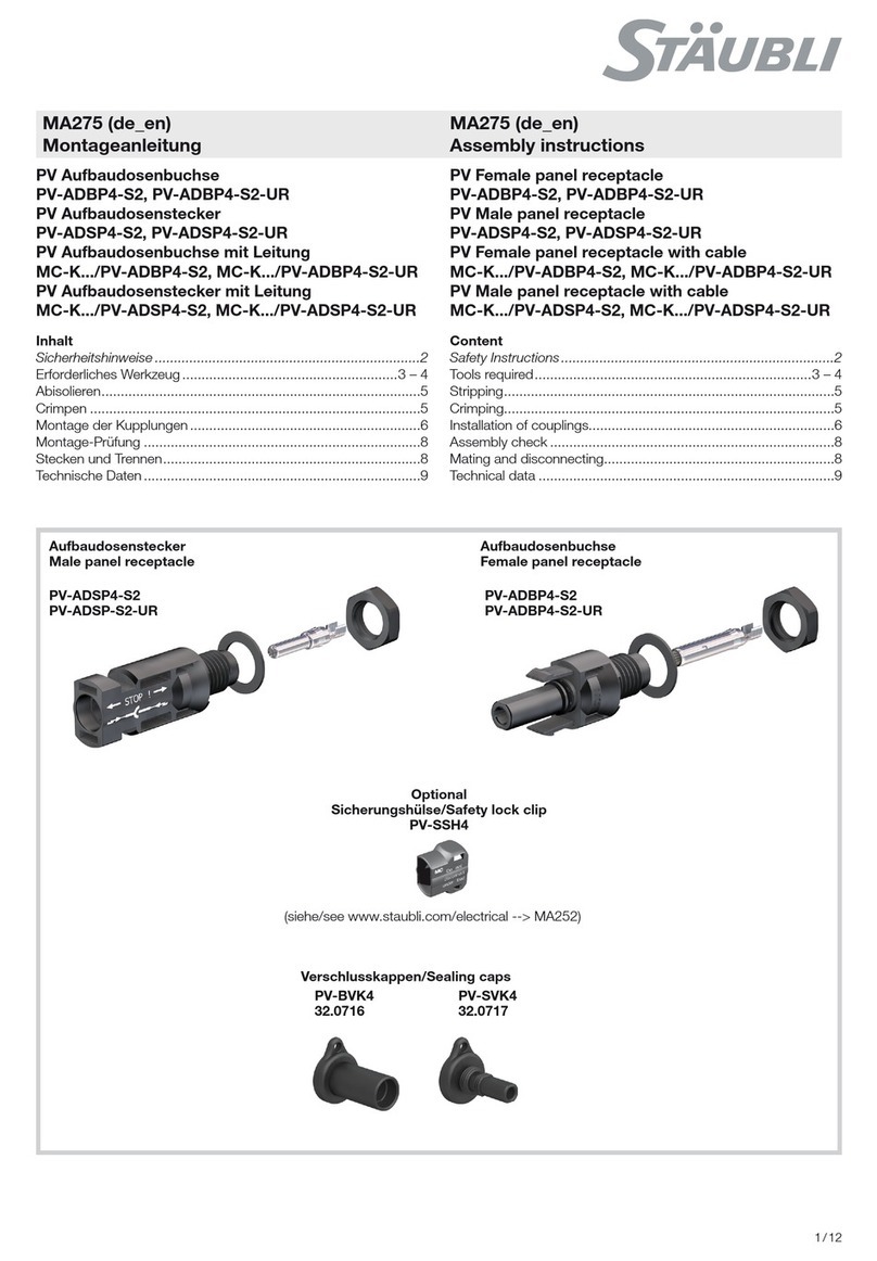 Staubli MA275 Assembly instructions