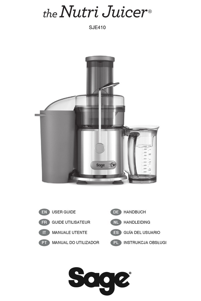 Sage Nutri Juicer SJE410 User manual