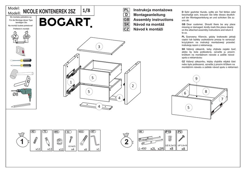 BOGART. NICOLE KONTENEREK 2SZ Assembly instructions BOGART. NICOLE KONTENEREK 2SZ Assembly instructions