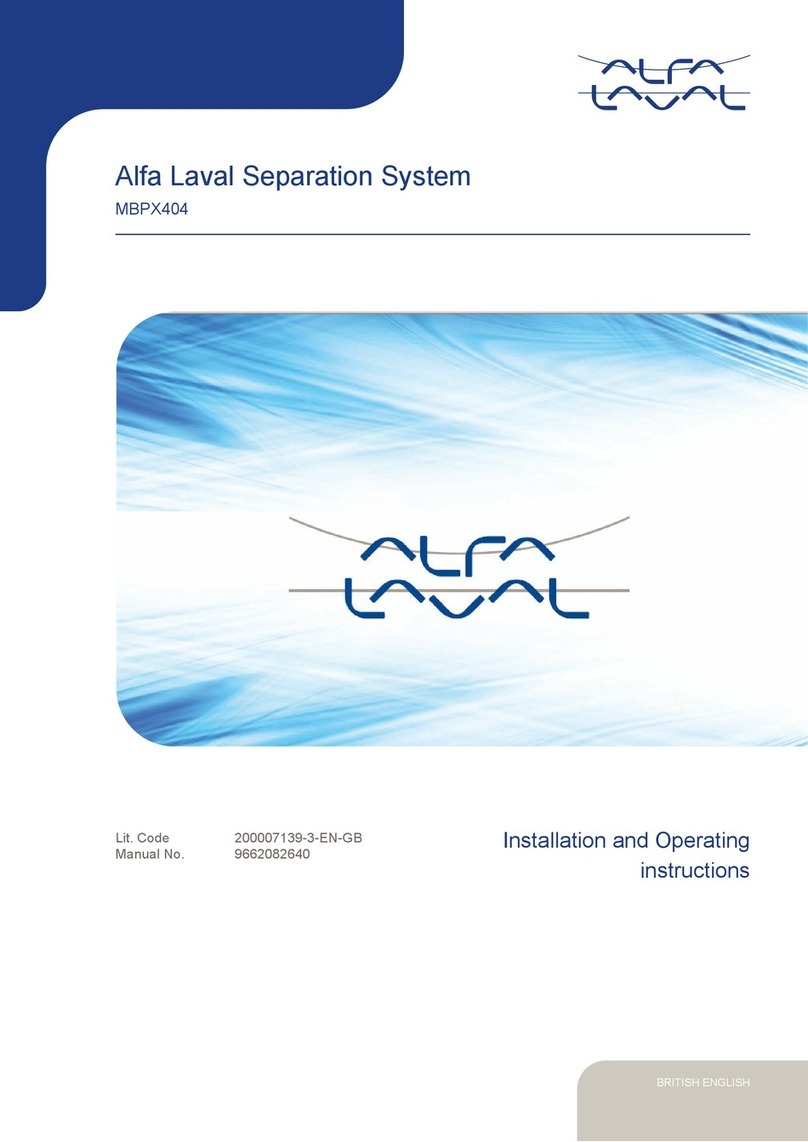 Alfalaval MBPX404 User manual
