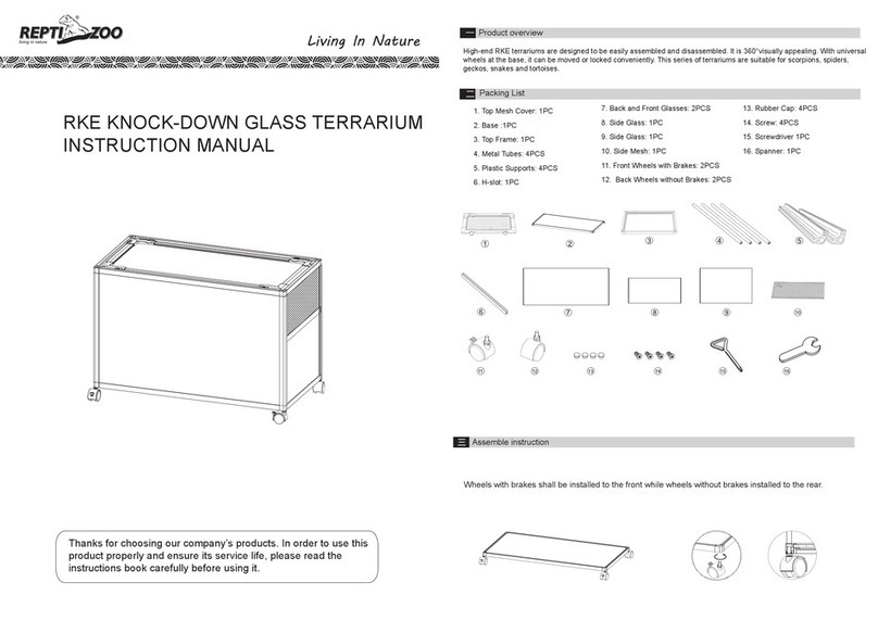 ReptiZoo RKE KNOCK-DOWN GLASS TERRARIUM instruction manual