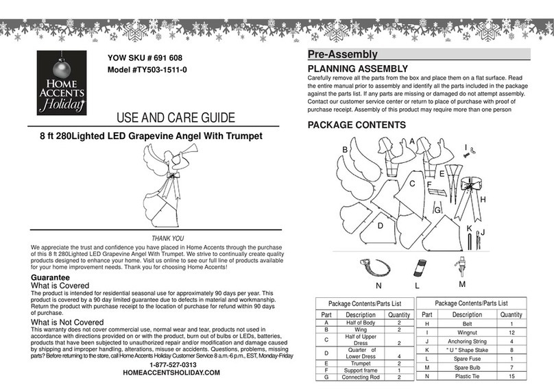 Home Accents Holiday TY503-1511-0 Use and care guide