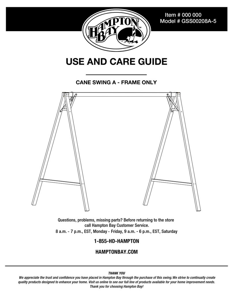 HAMPTON BAY CANE SWING A GSS00208A-5 Use and care guide