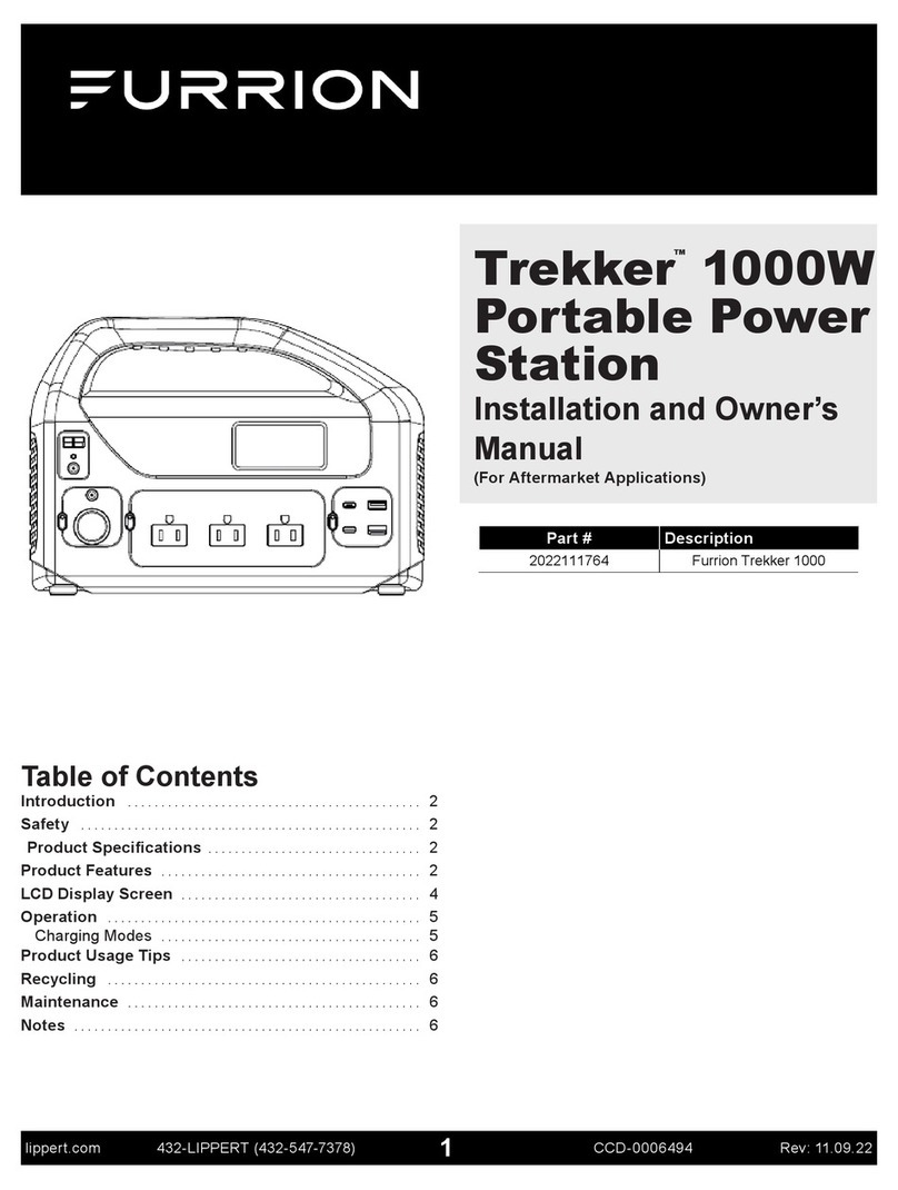Lippert Furrion Trekker 1000 Installation and owner's manual Lippert Furrion Trekker 1000 Installation and owner's manual