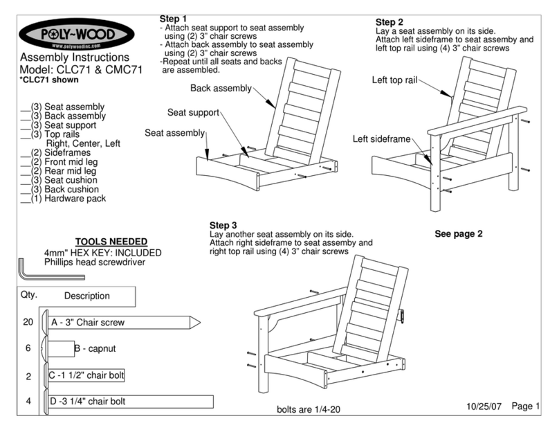Polywood CLC71 Assembly instructions