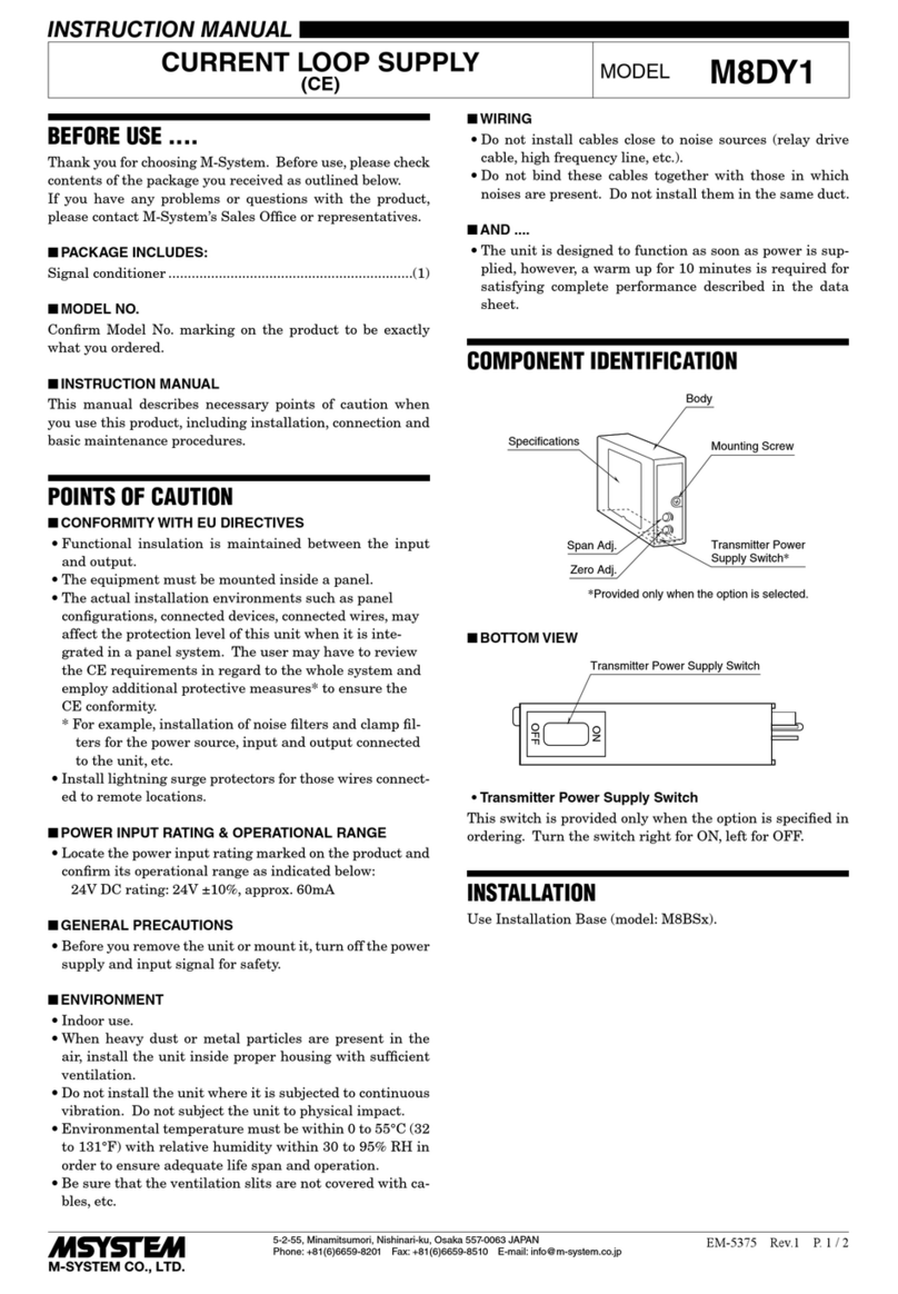 M-system M8DY1 instruction manual