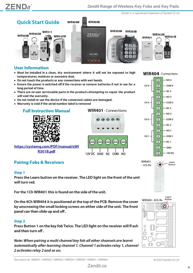 System Q ZENDit WIR304B quick start guide