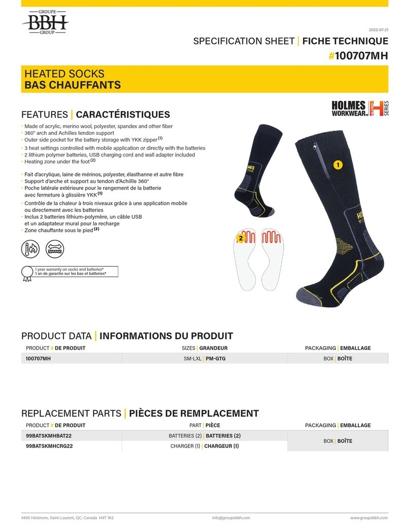 BBH HOLMES WORKWEAR 100707MH quick start guide