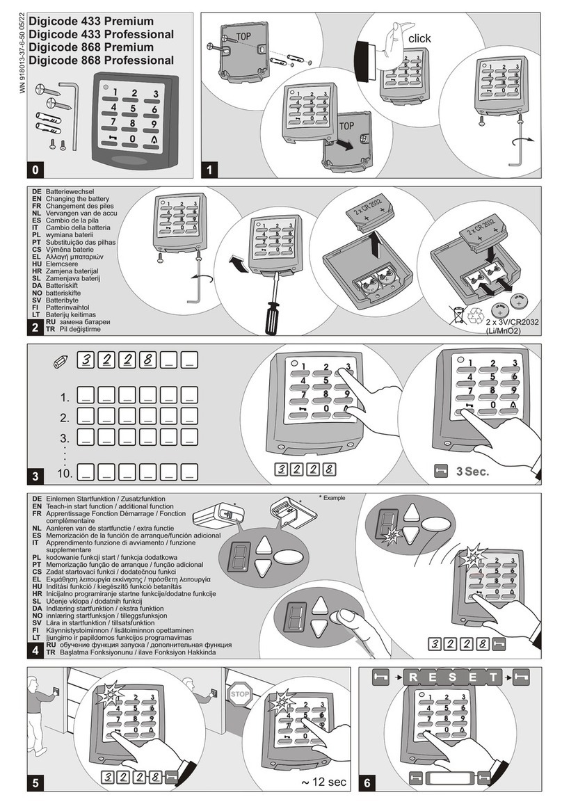 Tormatic Digicode 433 Premium Fitting and operating instructions