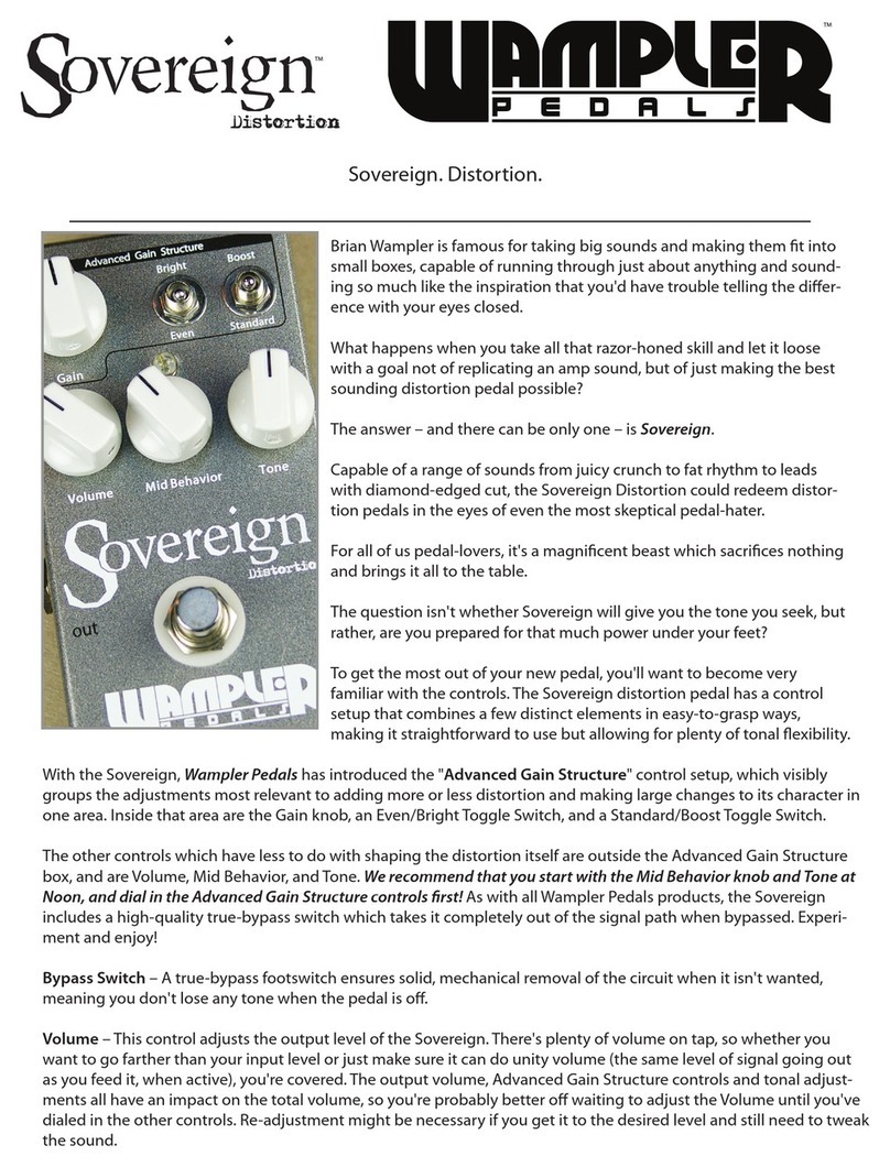 Wampler pedals Sovereign Distortion manual