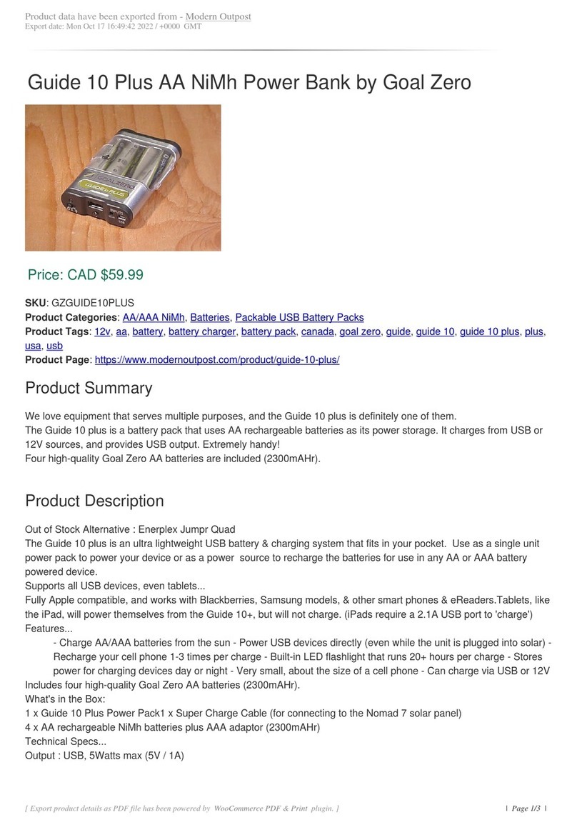 GOAL ZERO Guide 10 Plus User manual