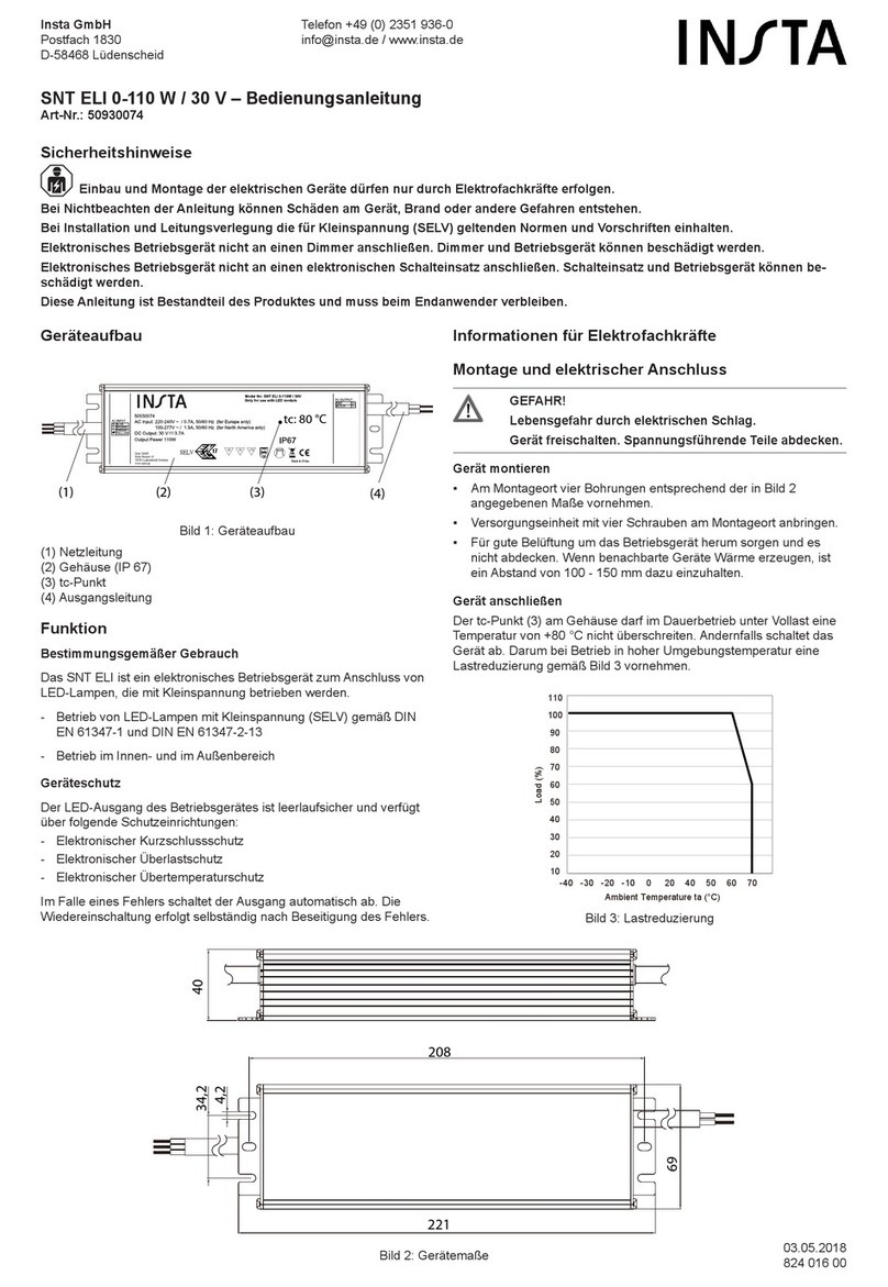 Insta SNT ELI 0-110 W Operation manual