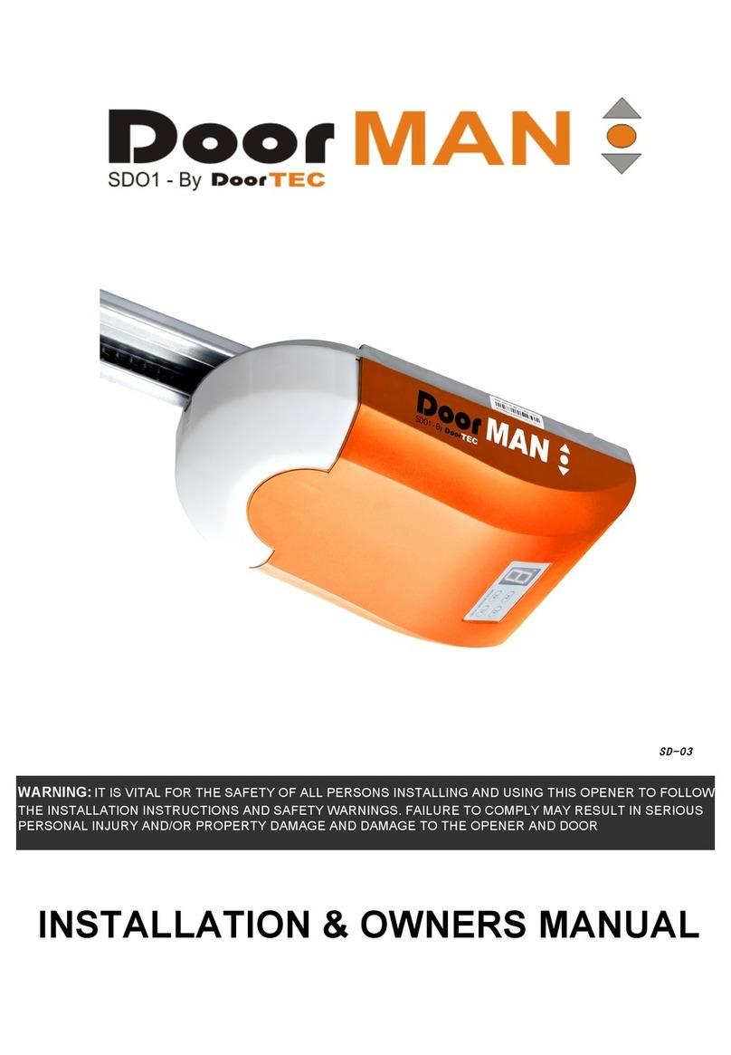Doortec DOORMAN SDO1 Installation & owner's manual