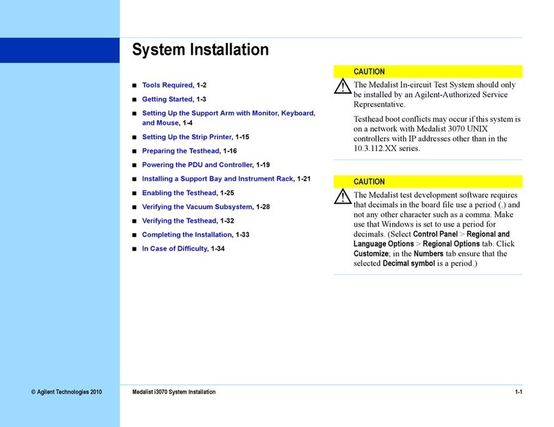 Agilent Technologies Medalist i3070 Series User guide