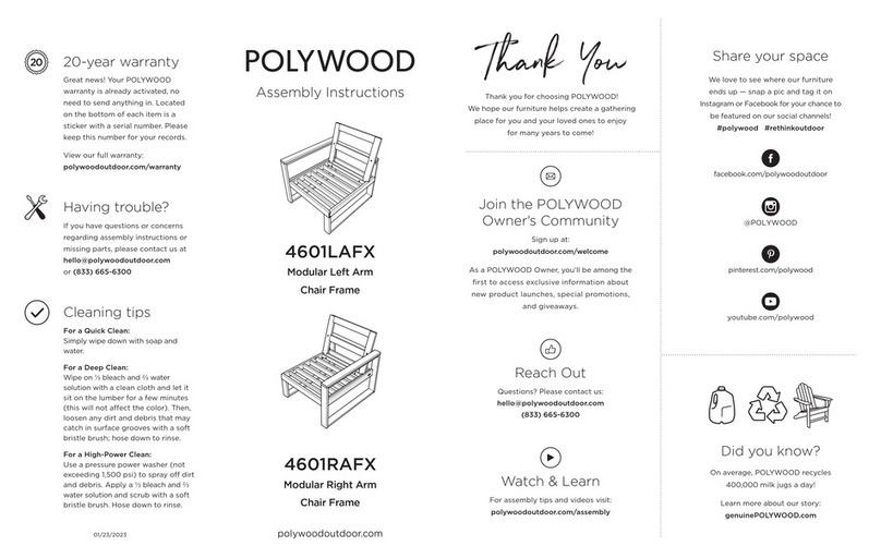 Polywood 4601LAFX User manual Polywood 4601LAFX User manual