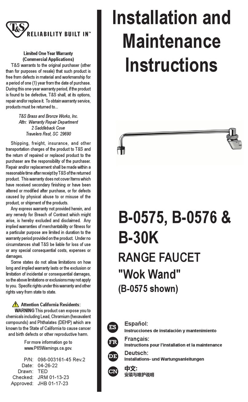 T&S B-0575 Installation and maintenance instructions