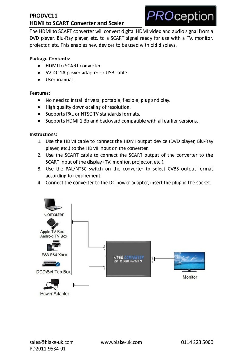 PROception PRODVC11 quick start guide
