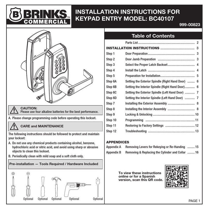 BRINKS BC40107 User manual
