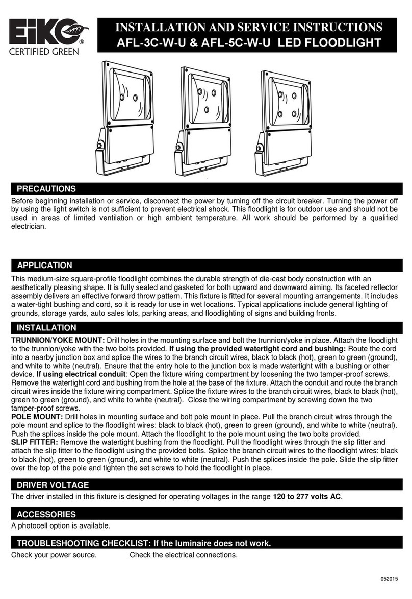 Eiko AFL-3C-W-U Installation and service instructions