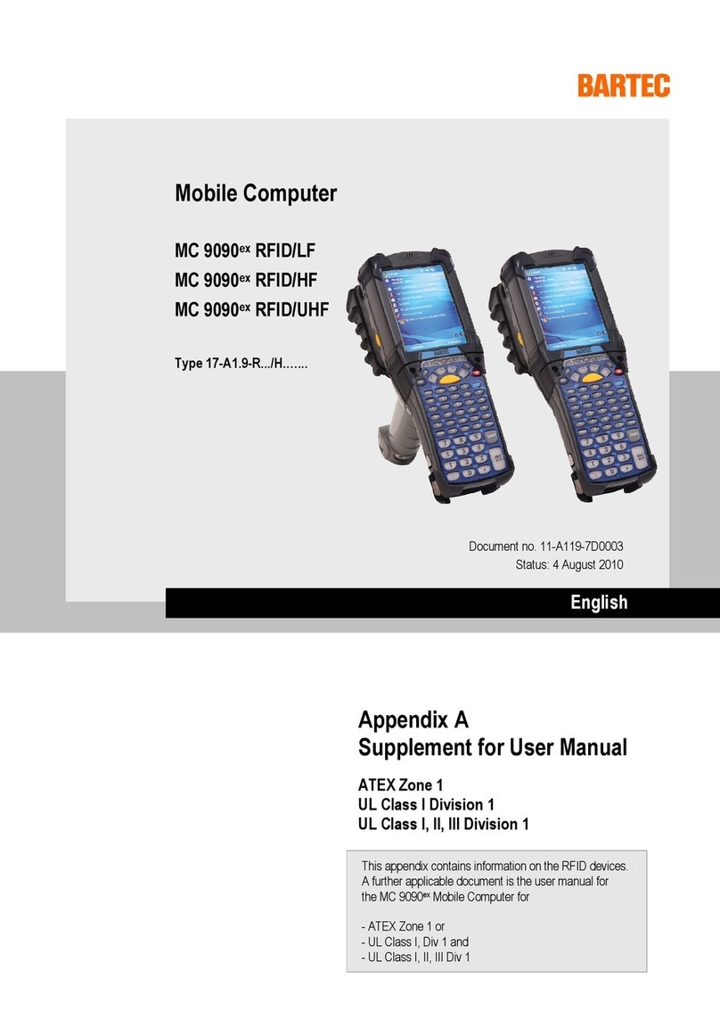 Bartec MC 9090ex RFID/LF User manual Bartec MC 9090ex RFID/LF User manual