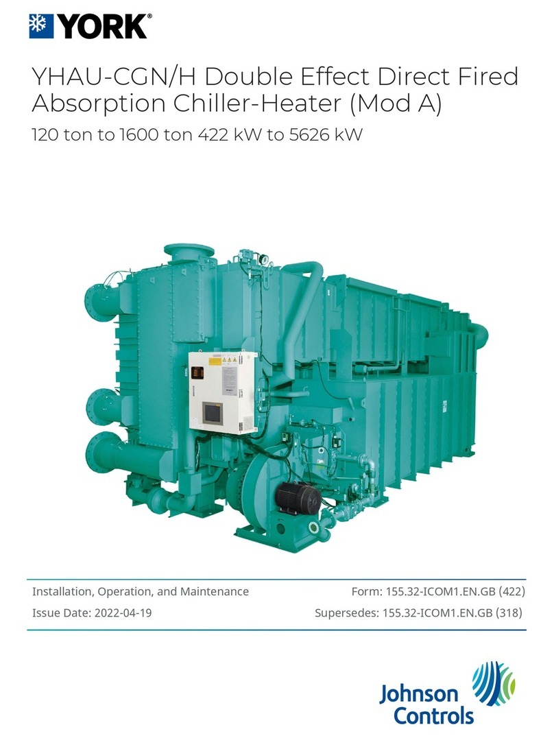 Johnson Controls YORK YHAU-CGN Installation and operating instructions