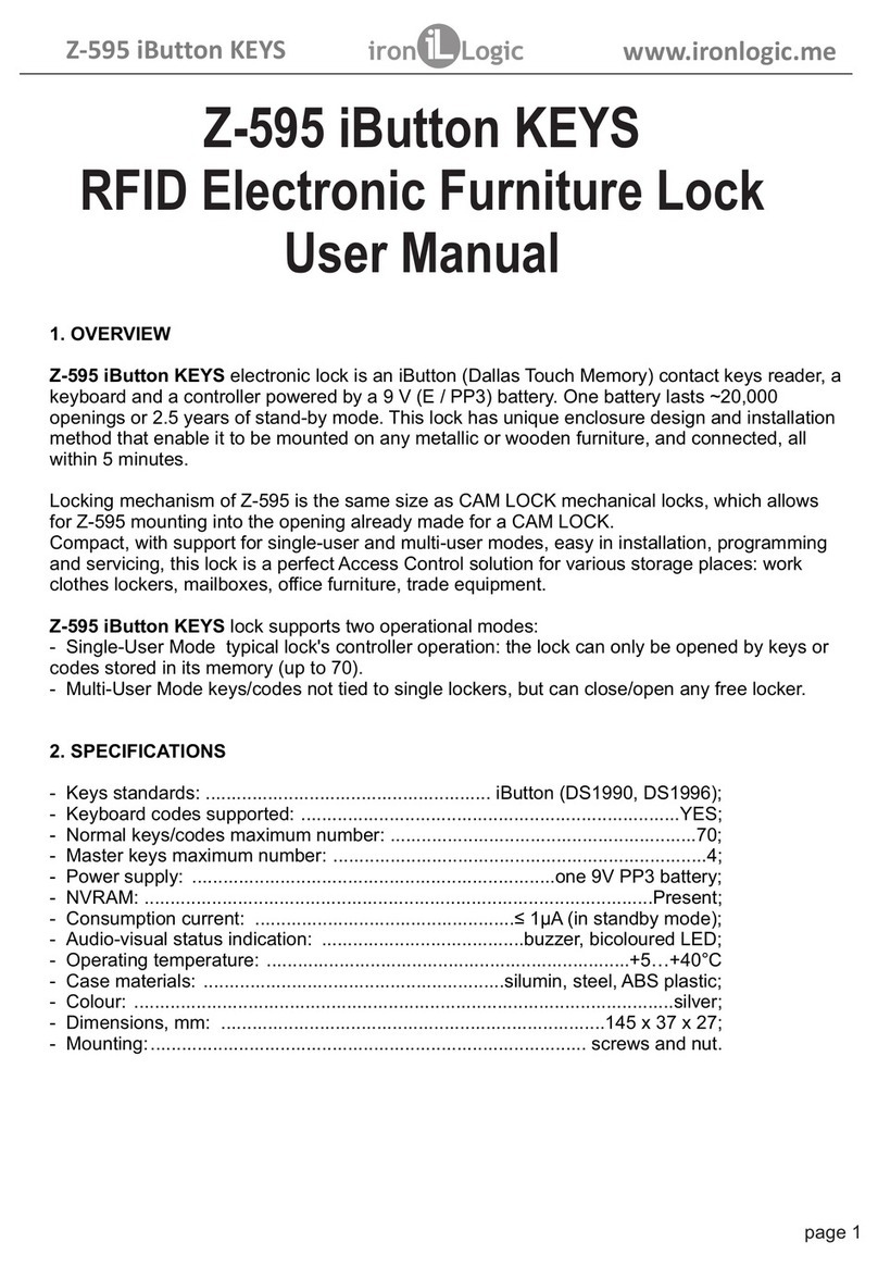 Iron logic Z-595 iButton KEYS user manual