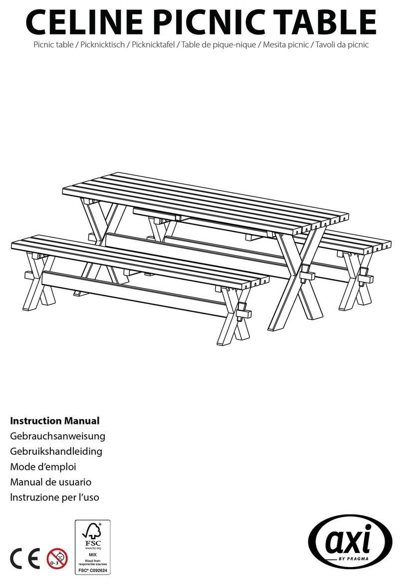Pragma AXI CELINE PICNIC TABLE instruction manual